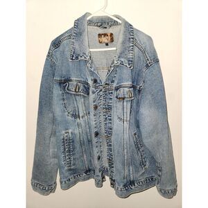 Vintage 80s 90s Lee Blue Denim Trucker Jean Jacket Men's Large